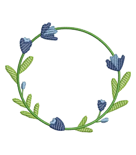 Matriz de Bordado Arco Flor Azul